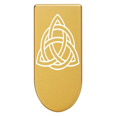 NDZ Performance Magazine Base Plate with Finger Extension for Springfield Hellcat 10 Round 9mm  Gold Laser Engraved Aluminum  Celtic Knot  USA Made