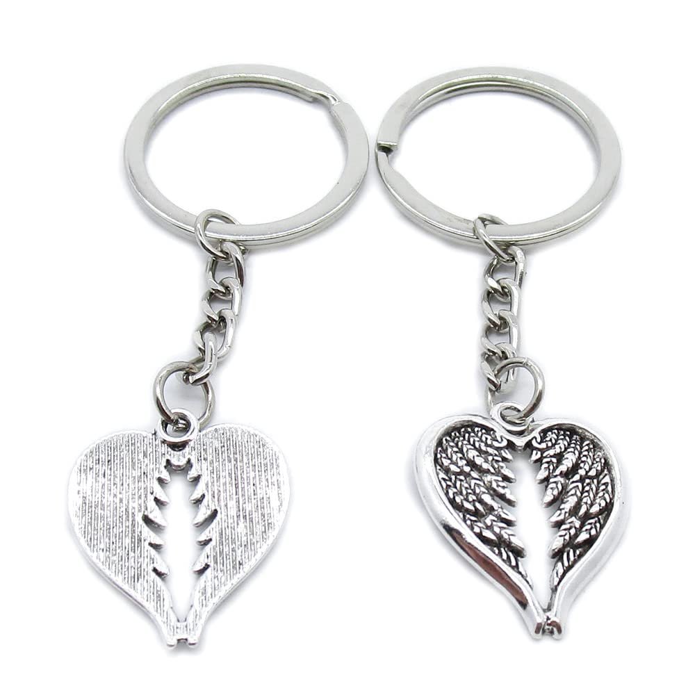 5 Pieces Keychain Keyring Door Car Key Chain Ring Tag Charms Supplies TY9O5A Angel Wings