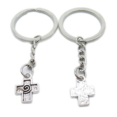 10 Pieces Keychain Keyring Door Car Key Chain Ring Tag Charms Supplies VP7V4H Latin Cross