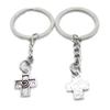 10 Pieces Keychain Keyring Door Car Key Chain Ring Tag Charms Supplies VP7V4H Latin Cross view 1
