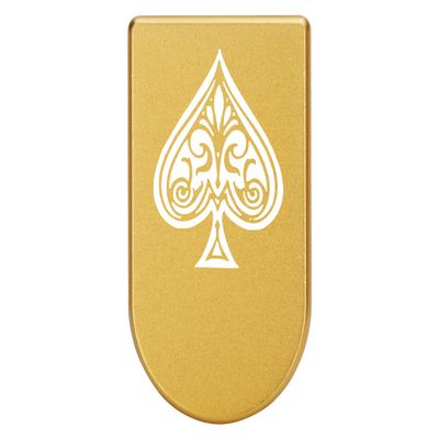 NDZ Performance Magazine Base Plate with Finger Extension for Springfield Hellcat 10 Round 9mm Gold Laser Engraved Aluminum Ace of Spades USA Made