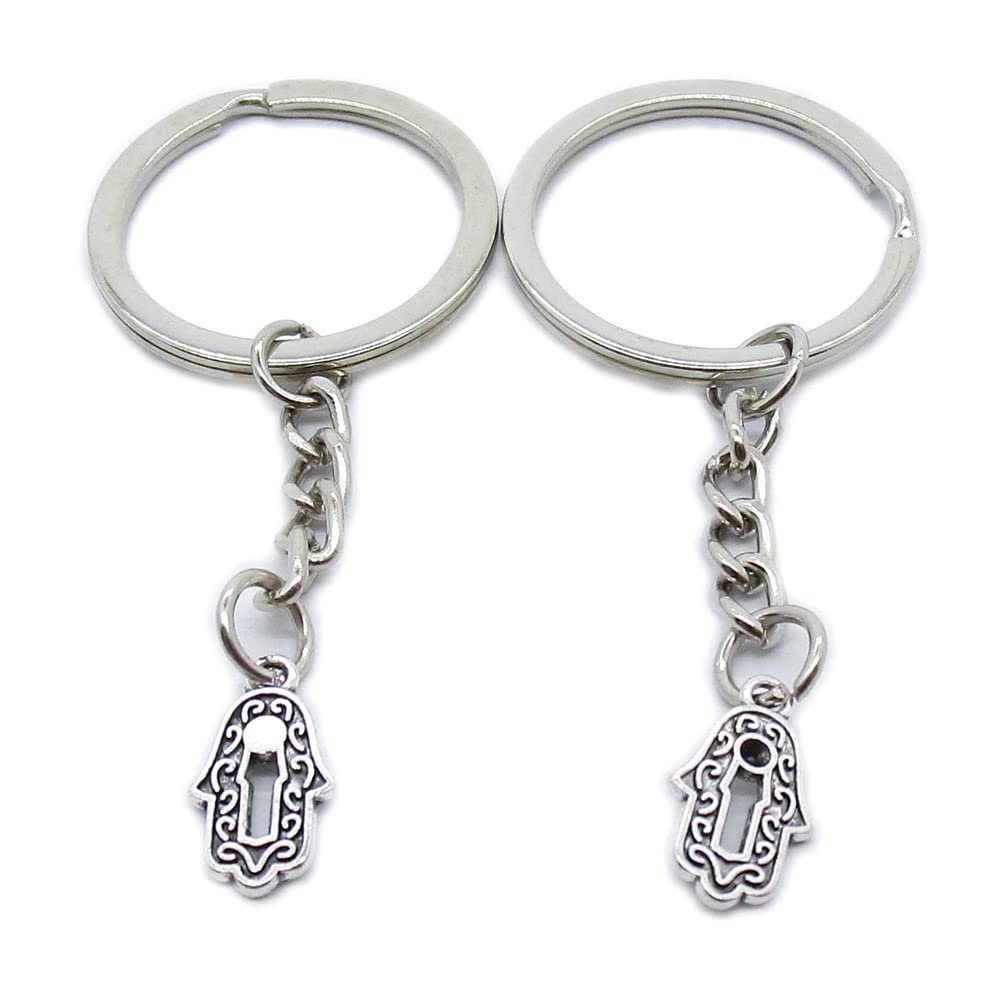 5 Pieces Keychain Keyring Door Car Key Chain Ring Tag Charms Supplies UK6N7C Hamesh Hamsa Hand of Fatima