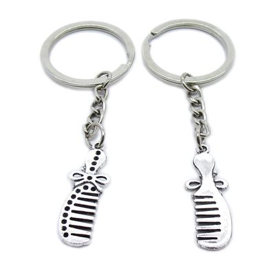 5 Pieces Keychain Keyring Door Car Key Chain Ring Tag Charms Supplies FA6E8H Comb Hair Comb