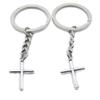 10 Pieces Keychain Keyring Door Car Key Chain Ring Tag Charms Supplies UO8Y4O Jesus Latin Cross view 1