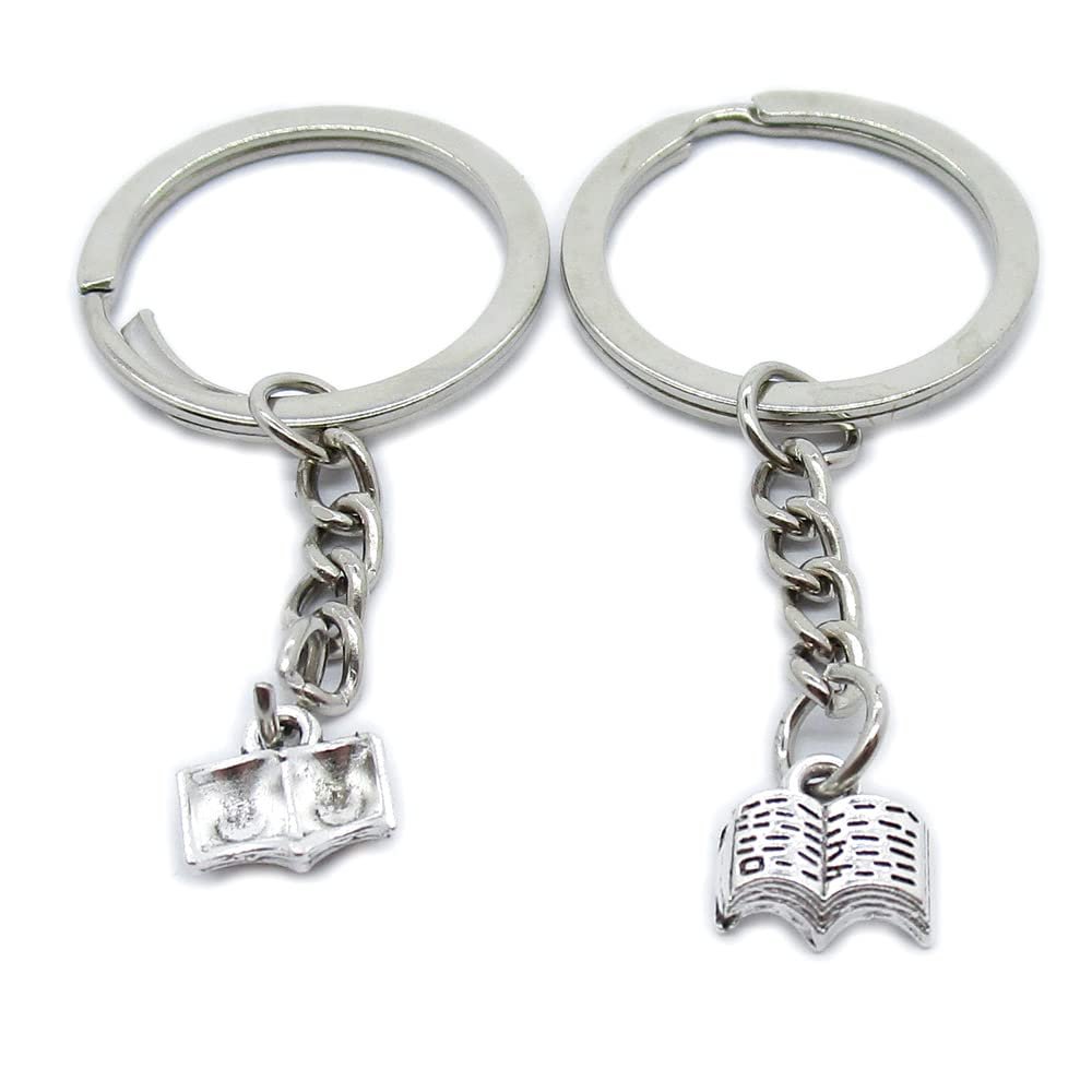 10 Pieces Keychain Keyring Door Car Key Chain Ring Tag Charms Supplies KI7G4F Book