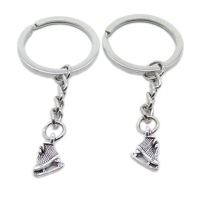 10 Pieces Keychain Keyring Door Car Key Chain Ring Tag Charms Supplies BX2T3W Ice Skate