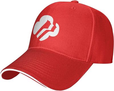 American Sandwich Cap for Both Men and Women, Classic Baseball Capunisex Adjustable Casquette dad Cap Red