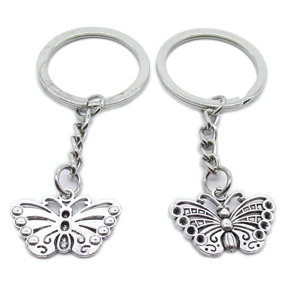 5 Pieces Keychain Keyring Door Car Key Chain Ring Tag Charms Supplies LL2A7C Butterfly
