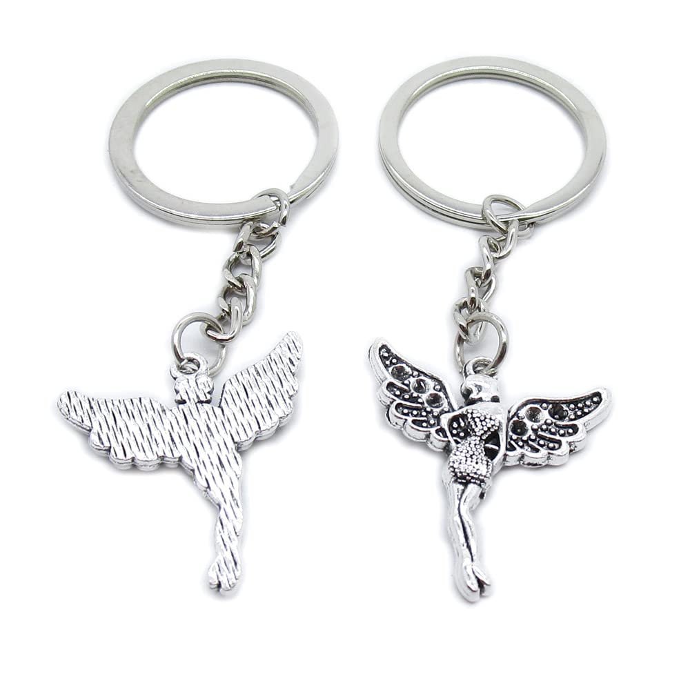 5 Pieces Keychain Keyring Door Car Key Chain Ring Tag Charms Supplies MG7L7K Fairy Elf Angel