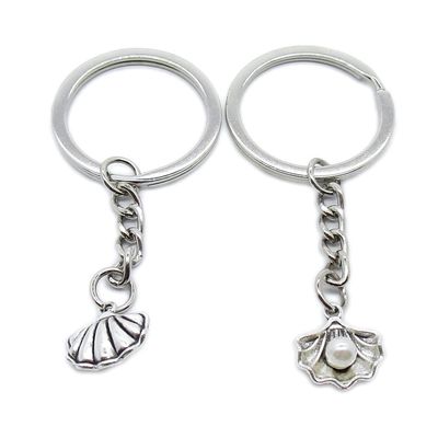5 Pieces Keychain Keyring Door Car Key Chain Ring Tag Charms Supplies CA2J5O Pearl Shell Seashell