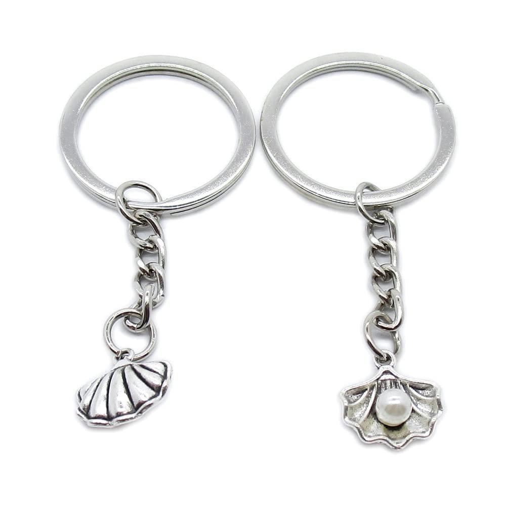 5 Pieces Keychain Keyring Door Car Key Chain Ring Tag Charms Supplies CA2J5O Pearl Shell Seashell