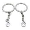 10 Pieces Keychain Keyring Door Car Key Chain Ring Tag Charms Supplies LN5I1L Dog Paw Prints, Antique Silver, Middle (LN5I1L7N1H 10) view 1