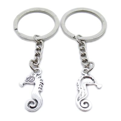 5 Pieces Keychain Keyring Door Car Key Chain Ring Tag Charms Supplies GE1B4X Seahorse Sea Horse