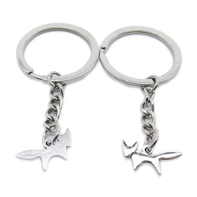 10 Pieces Keychain Keyring Door Car Key Chain Ring Tag Charms Supplies WN1R3B Fox
