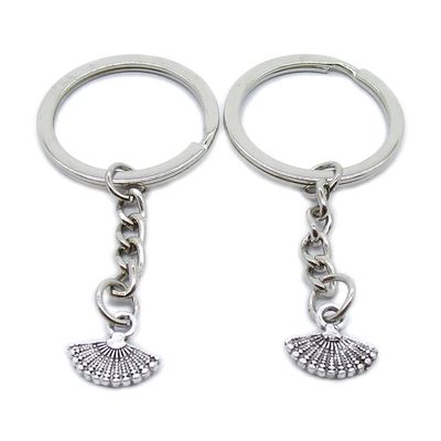 10 Pieces Keychain Keyring Door Car Key Chain Ring Tag Charms Supplies FO1L3R Folding Fan