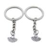 10 Pieces Keychain Keyring Door Car Key Chain Ring Tag Charms Supplies FO1L3R Folding Fan view 1