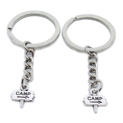10 Pieces Keychain Keyring Door Car Key Chain Ring Tag Charms Supplies BE1M8H Camping Camp Sign