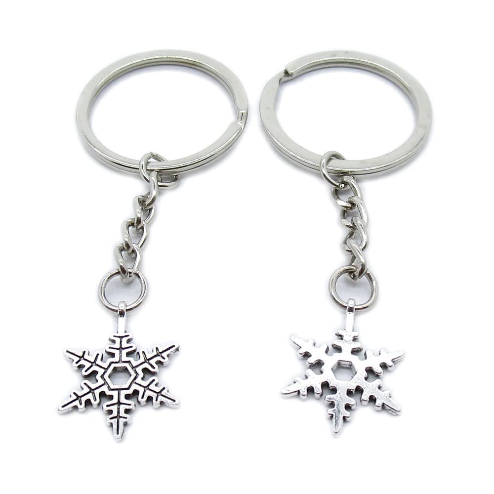 5 Pieces Keychain Keyring Door Car Key Chain Ring Tag Charms Supplies TM2Y2Z Xmas Christmas Snowflake