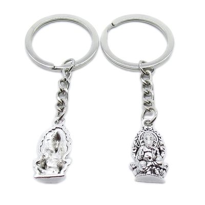 10 Pieces Keychain Keyring Door Car Key Chain Ring Tag Charms Supplies JT4G7D Ganesha Elephant