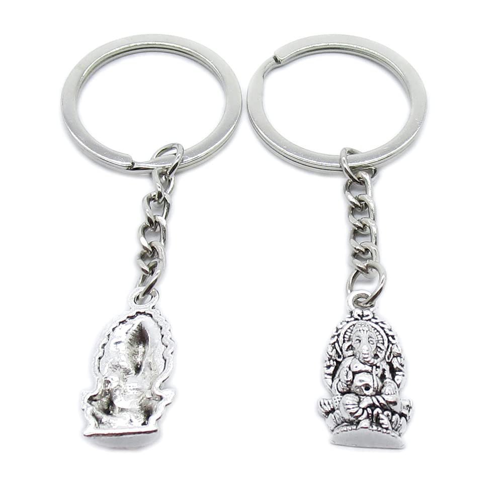 10 Pieces Keychain Keyring Door Car Key Chain Ring Tag Charms Supplies JT4G7D Ganesha Elephant