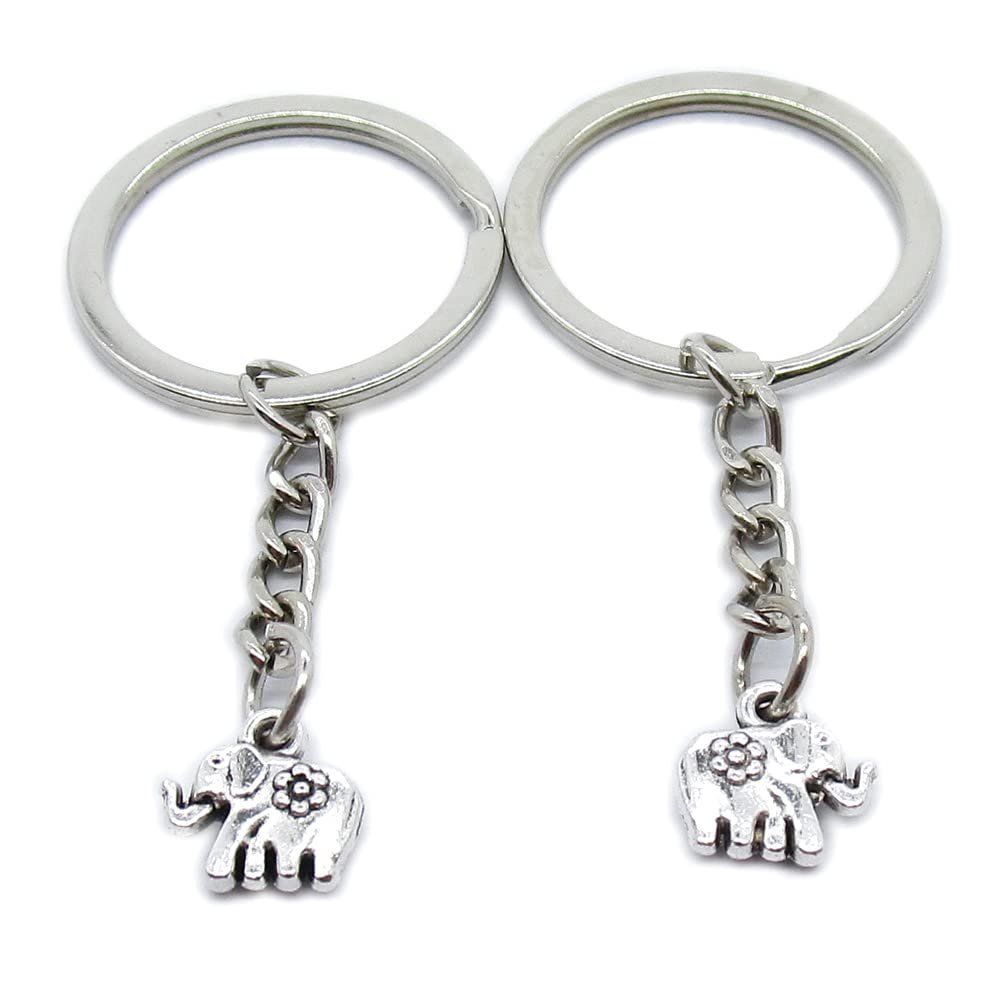 5 Pieces Keychain Keyring Door Car Key Chain Ring Tag Charms Supplies KP7B3Z Baby Elephant
