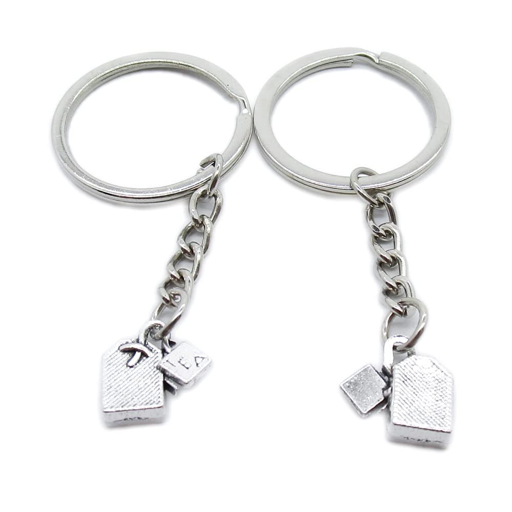 5 Pieces Keychain Keyring Door Car Key Chain Ring Tag Charms Supplies EY3M0R Tea Bag Teabag