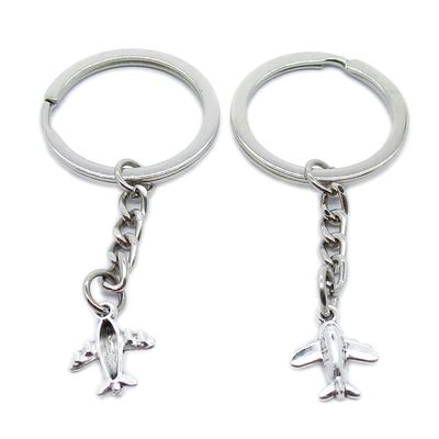 10 Pieces Keychain Keyring Door Car Key Chain Ring Tag Charms Supplies ZA6T1M Airplane Aircraft