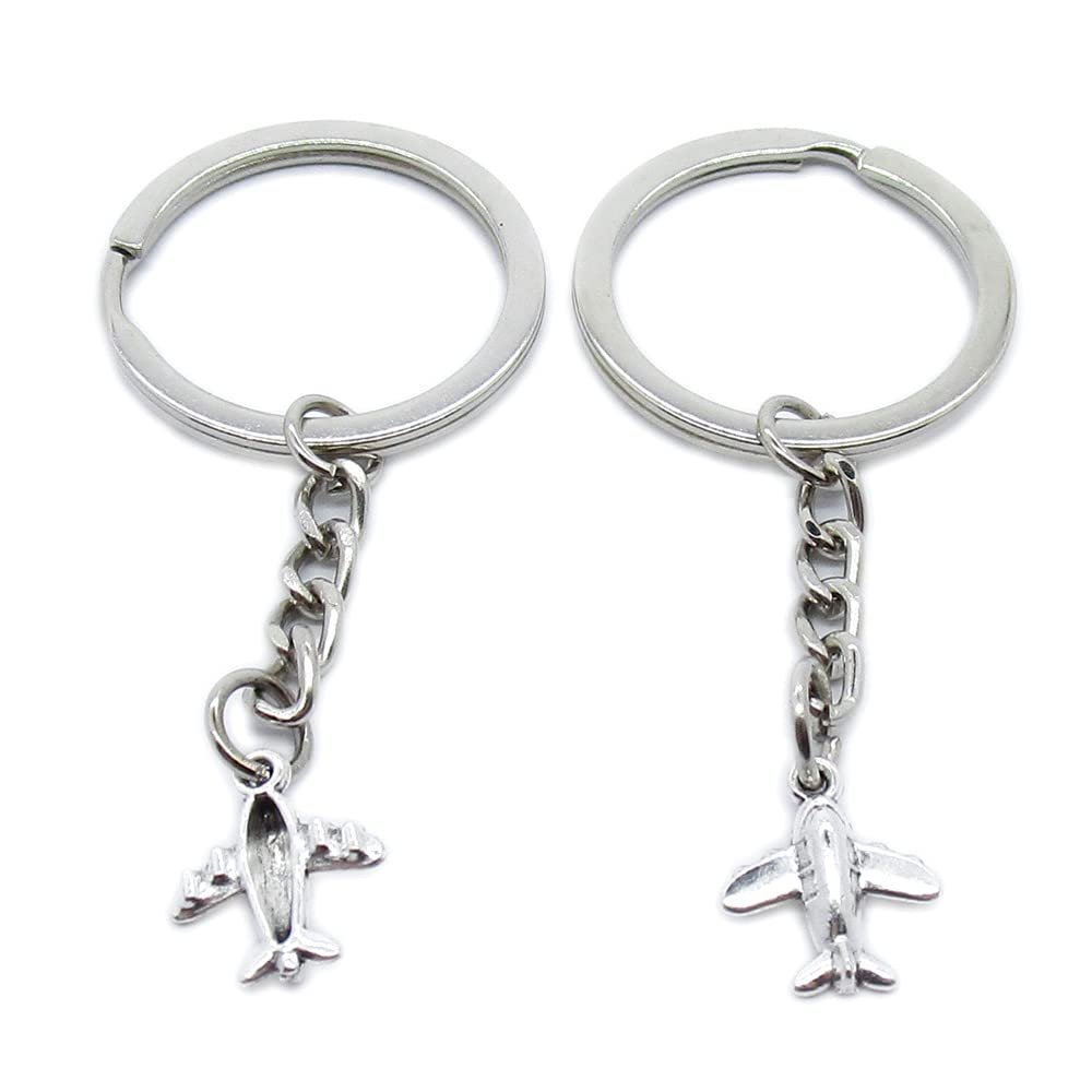 10 Pieces Keychain Keyring Door Car Key Chain Ring Tag Charms Supplies ZA6T1M Airplane Aircraft