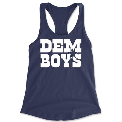 Expression Tees Racerback Dem Boys Dallas XX-Large Navy Blue Ladies Tank Top