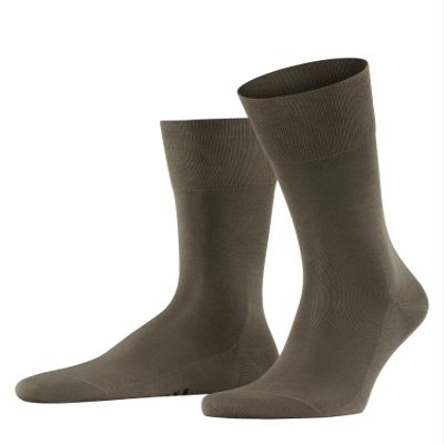 FALKE Men's Tiago Socks, Breathable, Sustainable Fil D'cosse Cotton, Crew Length, Classic Formal Sock, Lightweight, Grey (Vulcano 3920) - Sustainable, 9.5-10.5, 1 Pair