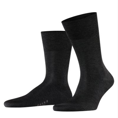 Falke Men's No. 9 Knee-High Socks, Lightweight, Skin-Friendly, Pure Fil dcosse Cotton, Designer Stockings, Black (Black 3000), 12.5-13.5, 1 Pair