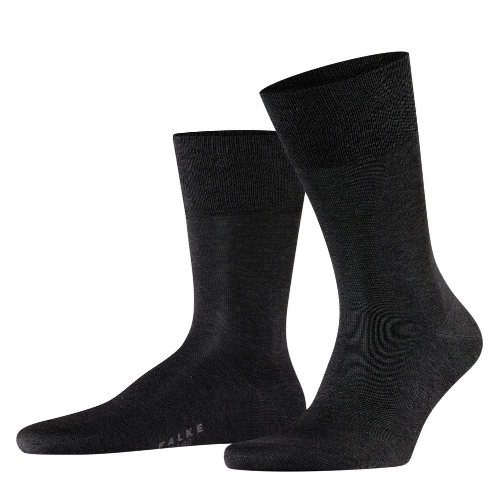 Falke Men's No. 9 Knee-High Socks, Lightweight, Skin-Friendly, Pure Fil dcosse Cotton, Designer Stockings, Black (Black 3000), 12.5-13.5, 1 Pair