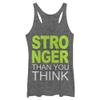 Fifth Sun Chin Up Think Women's Racerback Tank Top, Gray Heather, X-Large view 1