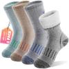 Anlisim Wool Socks, Thermal Winter Warm Thick Merino Wool Hiking Socks for Kids & Teens, 4 Pairs(12-15 Years, Color Mix) view 1