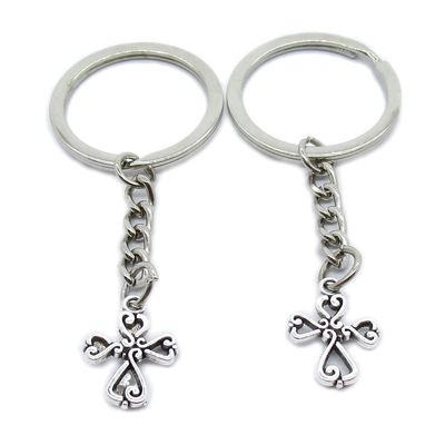10 Pieces Keychain Keyring Door Car Key Chain Ring Tag Charms Supplies TY7O2V Cross