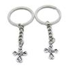 10 Pieces Keychain Keyring Door Car Key Chain Ring Tag Charms Supplies TY7O2V Cross view 1