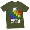 Be Yourself They Will Adjust T-Shirt LGBTQ Men's Unisex Women's Pride Month Tee (Large Navy Blue) view 4