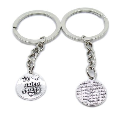 10 Pieces Keychain Keyring Door Car Key Chain Ring Tag Charms Supplies BD5A4S Te Quiero Mucho Love You Very Much