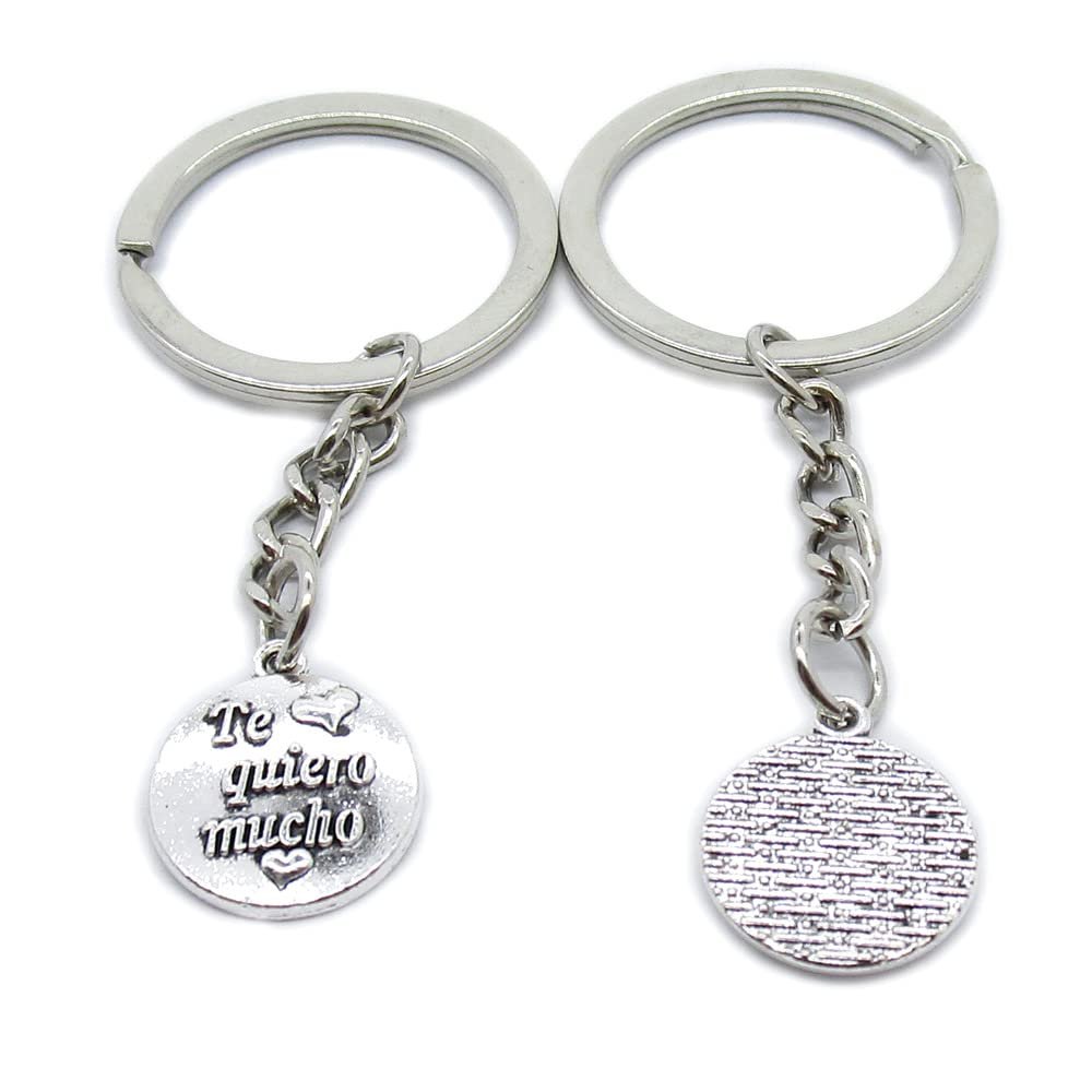 10 Pieces Keychain Keyring Door Car Key Chain Ring Tag Charms Supplies BD5A4S Te Quiero Mucho Love You Very Much