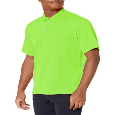 PGA Tour Men's Airflux Solid Mesh Short Sleeve Classic Golf Polo Shirt (Available in Big & Tall), Jasmine Green 2.0, Large