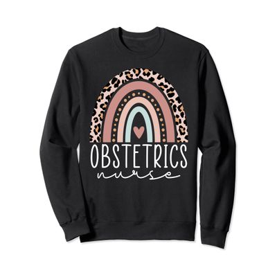 Funny Obstetrics Nurse Leopard Rainbow, OB Nurse Graduation Sweatshirt