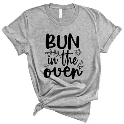 Bun in The Oven Pregnancy Shirt Unisex 3X-Large Grey