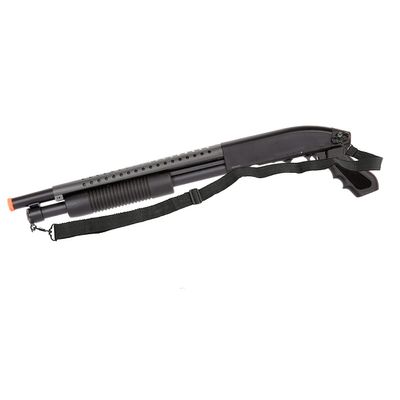 Durable Airsoft Shotgun Metal/Steel Barrel Single Shot Pump Action 300 FPS (Airsoft Gun) with Tactical Pistol Grip