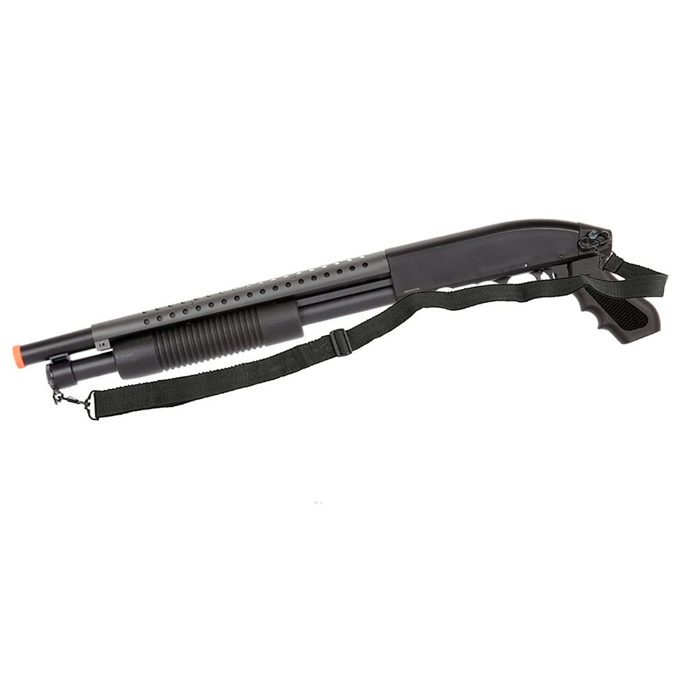 Durable Airsoft Shotgun Metal/Steel Barrel Single Shot Pump Action 300 FPS (Airsoft Gun) with Tactical Pistol Grip