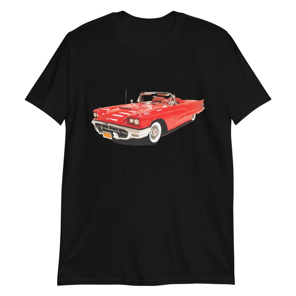 1960 Thunderbird T-Bird Convertible Antique Car Short-Sleeve Unisex T-Shirt Black