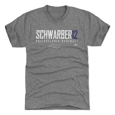 500 LEVEL Kyle Schwarber T-Shirt (Premium Men's T-Shirt, XXX-Large, Tri Gray) - Kyle Schwarber Philadelphia Elite WHT