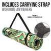 Anti-Slip High-End Thick and Durable TPE Yoga Mat with Travel Straps Included - Green/Brown Camouflage + Waist Trimmer (X-Large, Red and Black) view 3