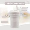 HANARA Collapsible Cup with Reusable Straw  18 Oz (550 Ml), Portable Travel Mug, BPA-Free, Leak-Proof, Microwave & Dishwasher Safe, Multi-Purpose for Hot & Cold Drinks  Gray view 2