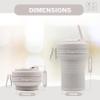 HANARA Collapsible Cup with Reusable Straw  18 Oz (550 Ml), Portable Travel Mug, BPA-Free, Leak-Proof, Microwave & Dishwasher Safe, Multi-Purpose for Hot & Cold Drinks  Gray view 4