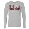500 LEVEL Aaron Nola Long Sleeve Tee (Long Sleeve, XX-Large, Heather Gray) - Aaron Nola Philadelphia Font view 1